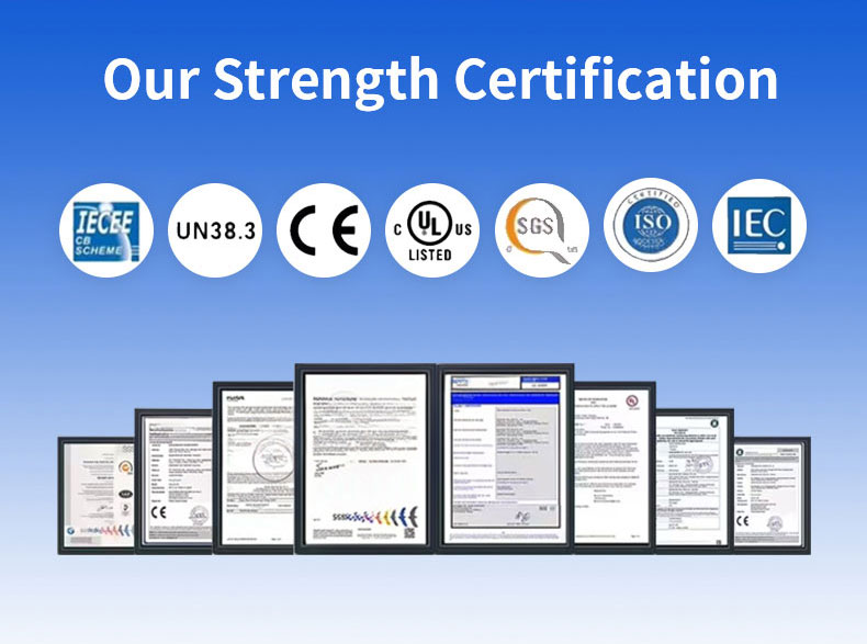JUNEXT strength certification overview with certification marks and framed document previews